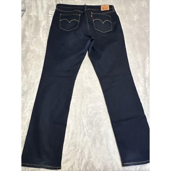 LEVI’S 724 HIGH RISE STRAIGHT Jeans Women’s Size 34 US 16 Dark Wash Stretch - Picture 1 of 13